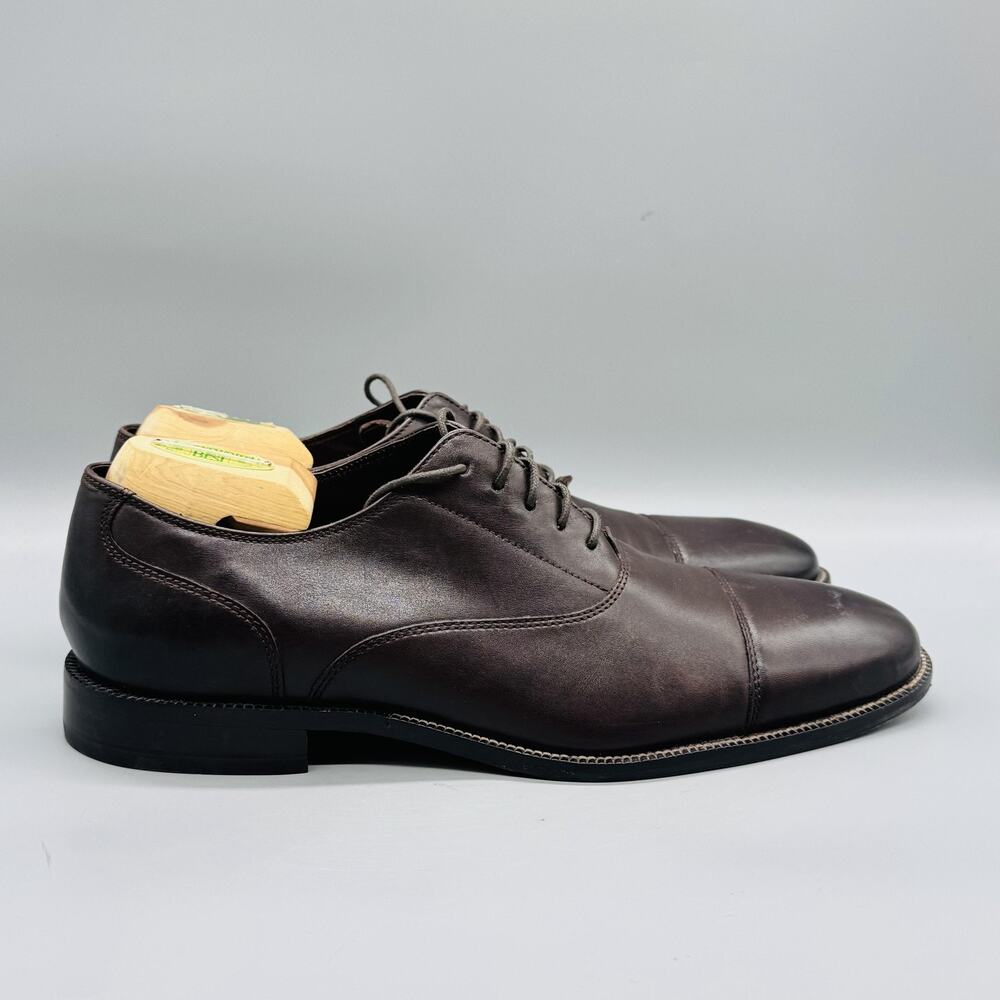Cole Haan Dark Brown Leather Cap-Toe Oxfords